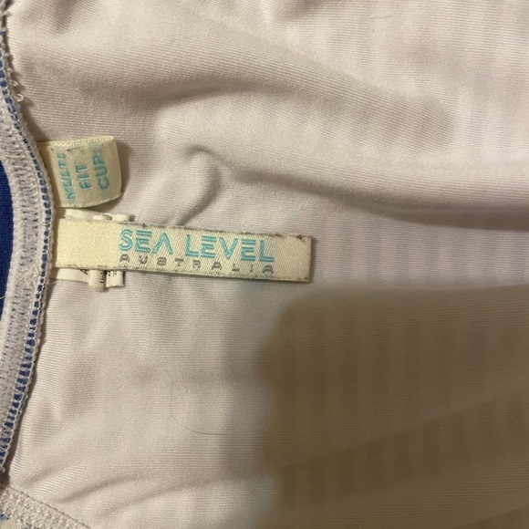 Sea Level Australia blue & white striped one piece swimsuit size 4 - Picture 4 of 7